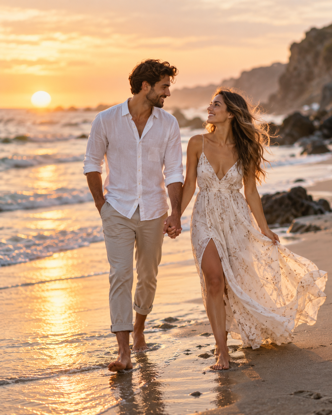 Couples and engagement photography at sunset by Sara Marks